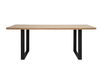 Rechteckiger Esstisch mit Eichenholz- und schwarzem Metallfinish L200 cm MAGDA