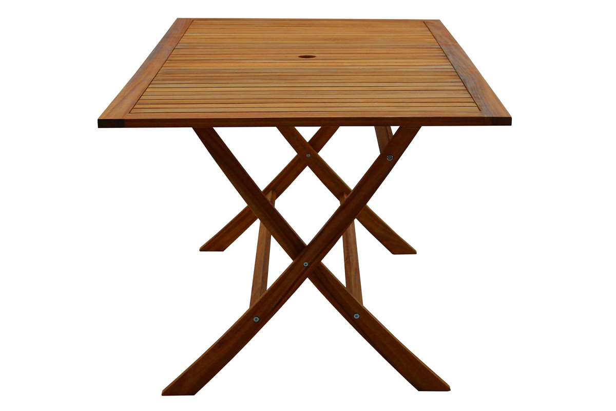 Rechteckiger Gartentisch aus Massivholz L170 cm zusammenklappbar CANOPEE