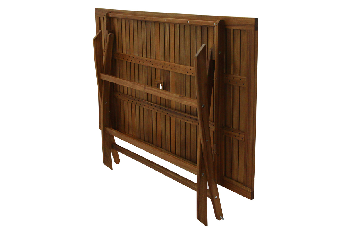 Rechteckiger Gartentisch aus Massivholz L170 cm zusammenklappbar CANOPEE