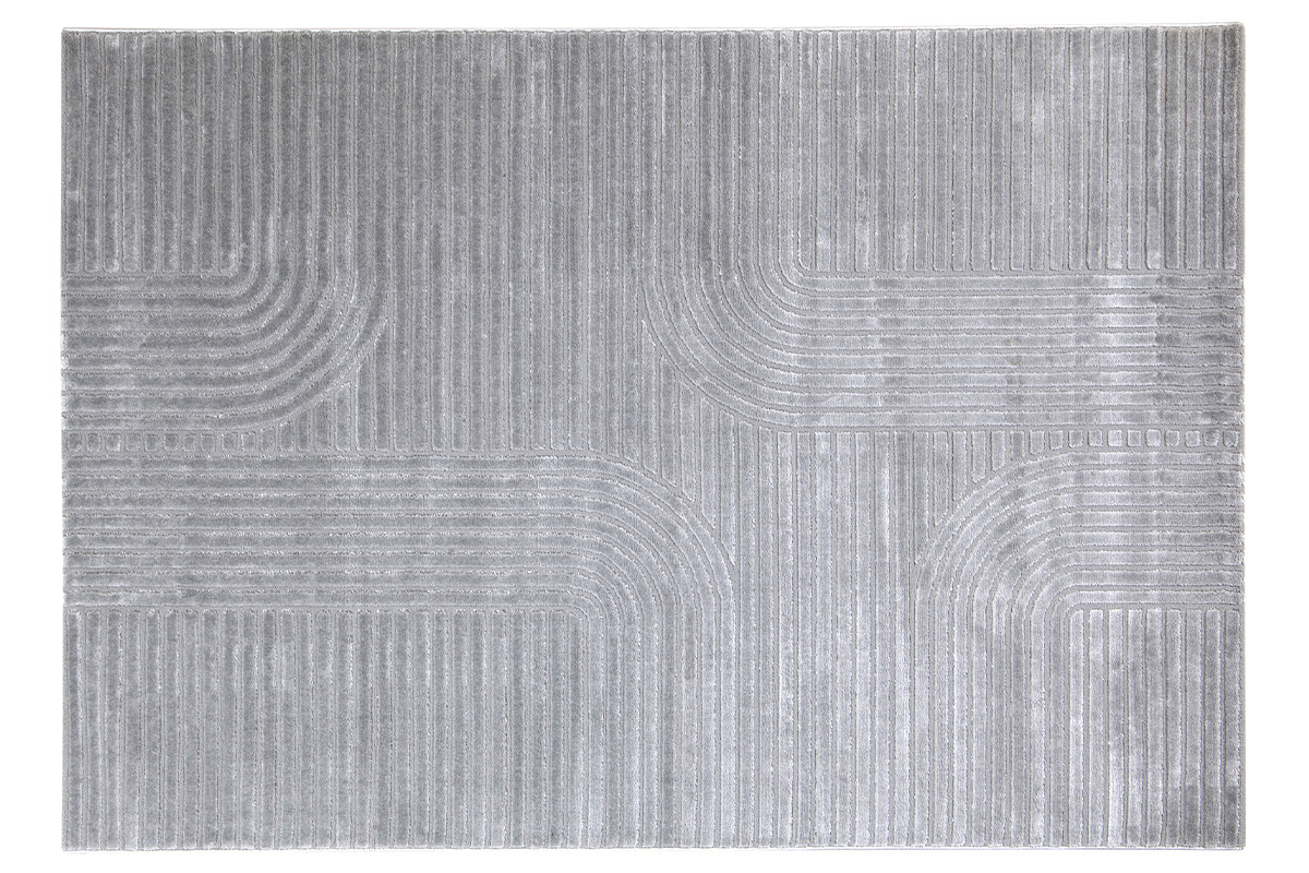 Rechteckiger grauer Grafikteppich 160 x 230 cm MAGNUS