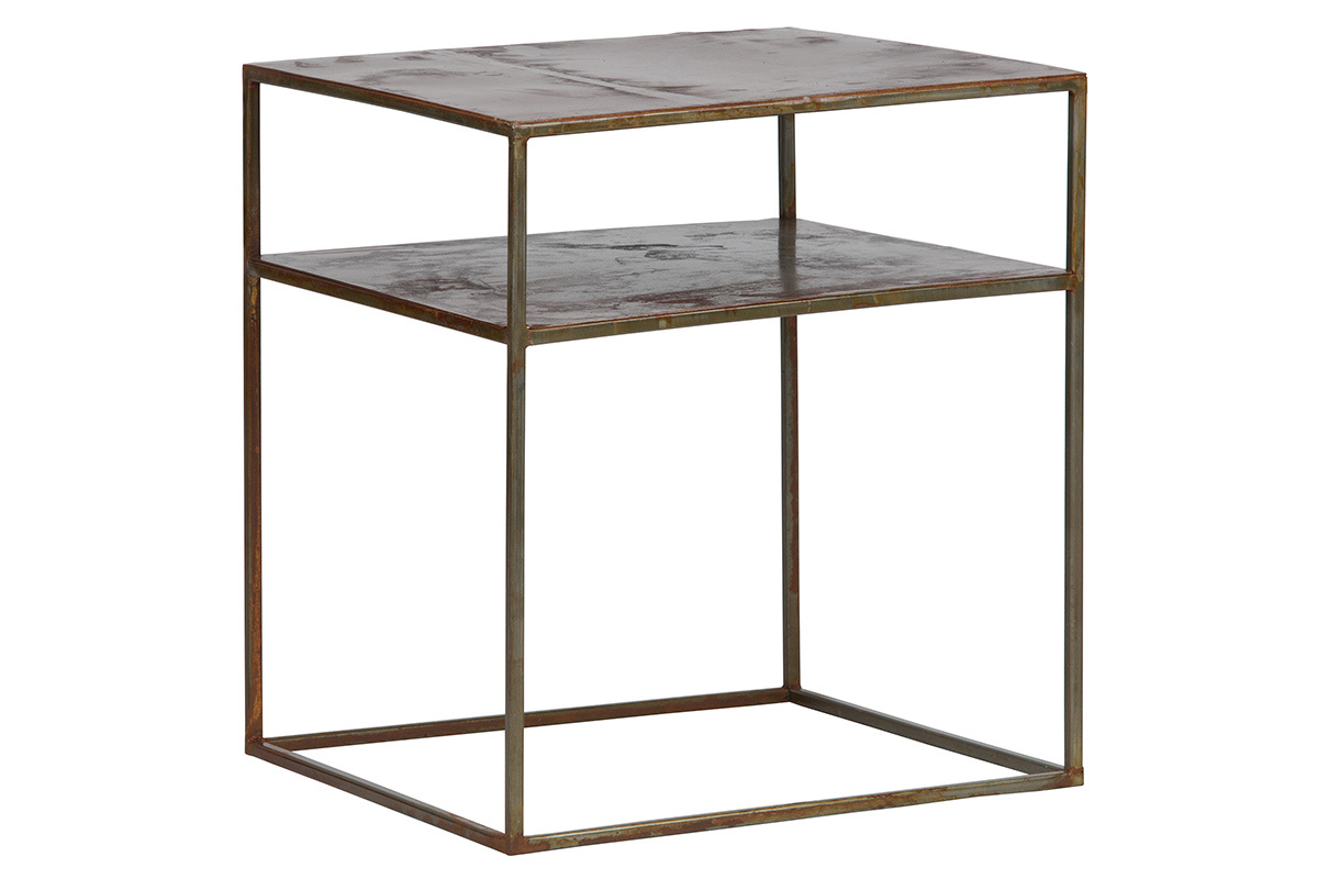 Rechteckiger Metall-Beistelltisch im Rost-Look MOHO