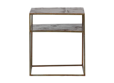 Rechteckiger Metall-Beistelltisch im Rost-Look MOHO