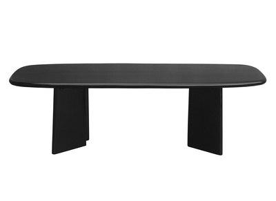 Rechteckiger niedriger Couchtisch aus massivem, schwarz gebeiztem Mangoholz L120 cm SOTA