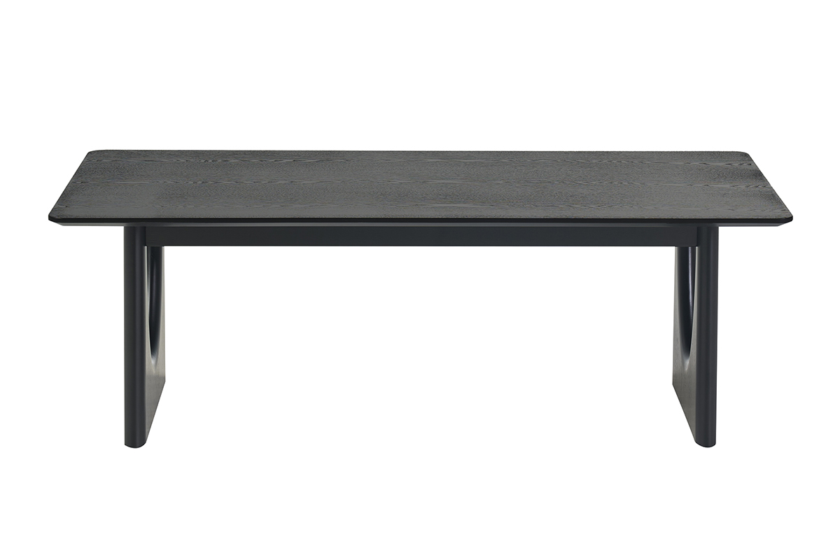 Rechteckiger schwarzer Couchtisch KUALA, Frontansicht, Ma�e L120 x T60 x H40 cm.