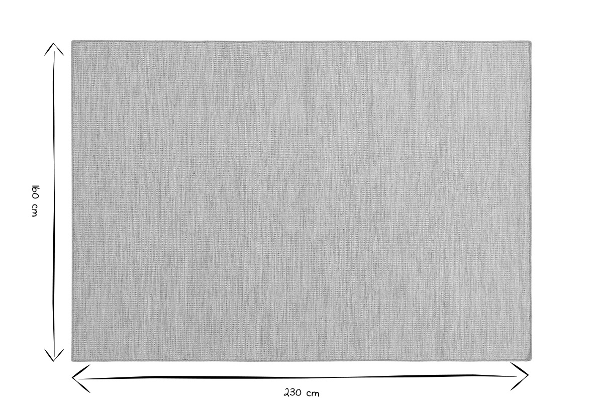 Rechteckiger Teppich aus Wolle und Baumwolle 160 x 230 cm SIMBEL