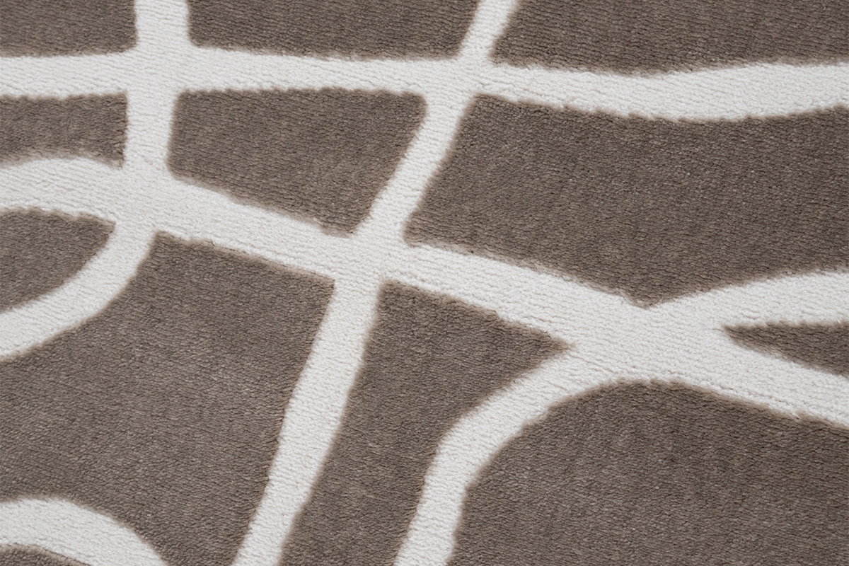 Rechteckiger Teppich in Taupe mit Line-Art-Motiven 160 x 230 cm APOLLINE