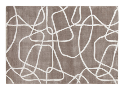 Rechteckiger Teppich in Taupe mit Line-Art-Motiven 160 x 230 cm APOLLINE