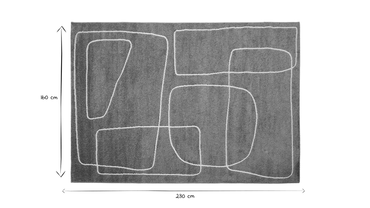 Rechteckiger Teppich mit Line-Art-Muster in Terracotta und Wei 160 x 230 cm TIANA