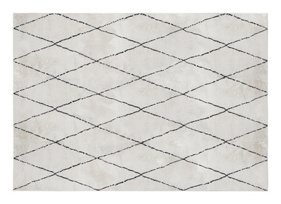 Rechteckiger Teppich mit schwarzen Rautenmustern 200 x 300 cm SILAN