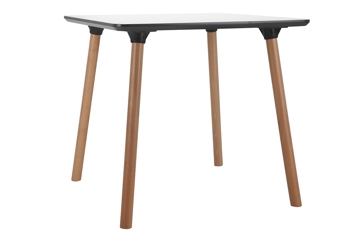 Rechteckiger wei�er Design-Tisch mit Tischbeinen aus Holz L80 BRUNCH