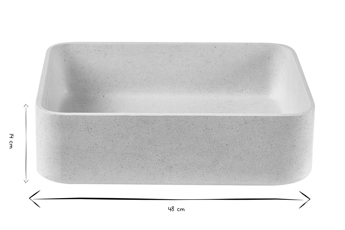 Rechteckiges Waschbecken aus Naturstein in Beige L48 cm ALIZEE