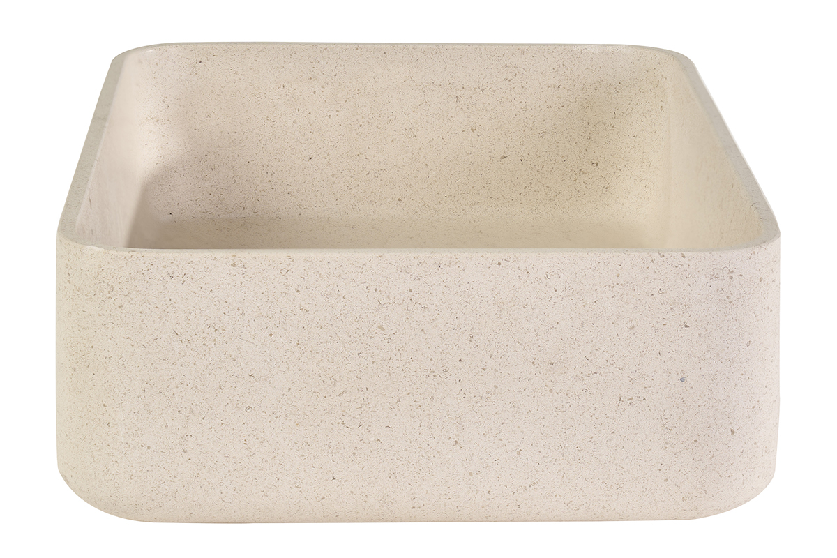 Rechteckiges Waschbecken aus Naturstein in Beige L48 cm ALIZEE