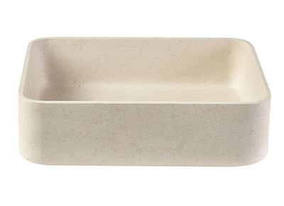 Rechteckiges Waschbecken aus Naturstein in Beige L48 cm ALIZEE