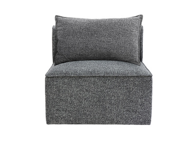 Rechter Modulteil für Sofa aus dunkelgrauem meliertem Stoff KERRY