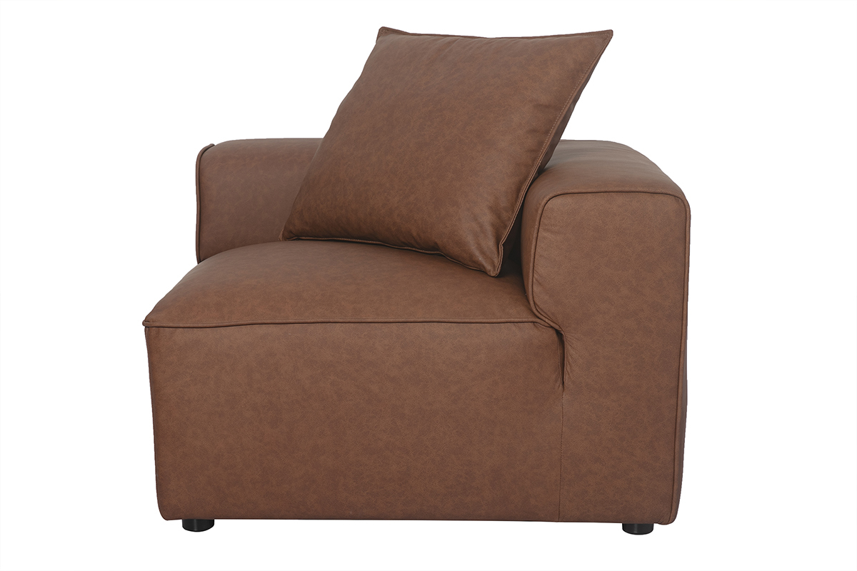 Rechtes Eckmodul fur braunes Ledersofa FERGUS
