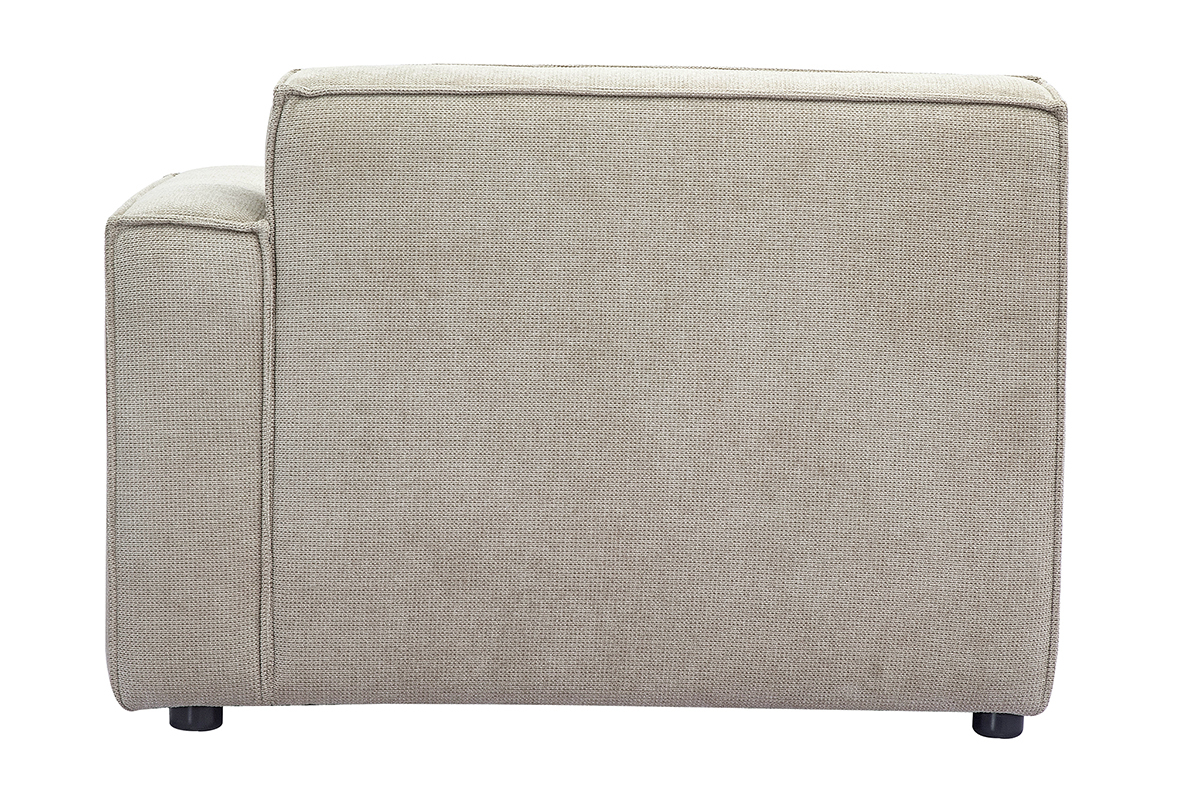 Rechtes Eckmodul fr Sofa in beigem Samteffekt-Texturstoff SPLIT