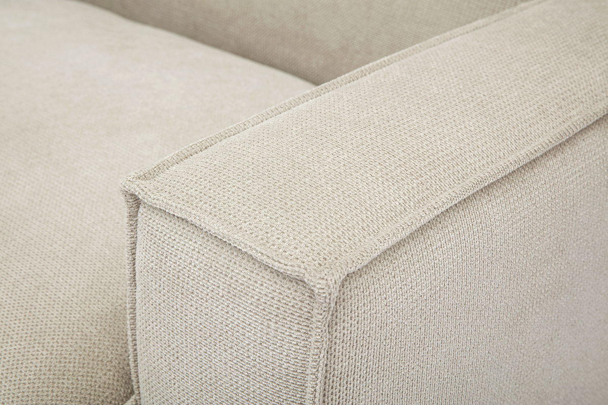 Rechtes Eckmodul fr Sofa in beigem Samteffekt-Texturstoff SPLIT