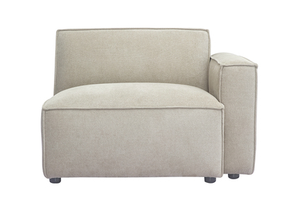 Rechtes Eckmodul für Sofa in beigem Samteffekt-Texturstoff SPLIT
