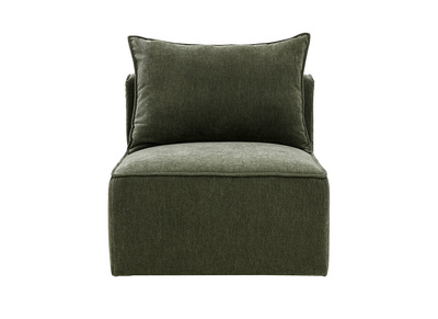 Rechtes Modul f&uuml;r Sofa aus Stoff in Samtoptik khakigr&uuml;n KERRY