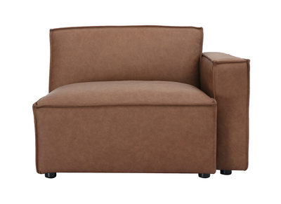 Rechtes Winkelmodul für braunes Ledersofa SPLIT