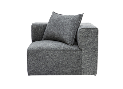 Rechtwinklige Eckmodul für Ecksofa aus dunkelgrauem meliertem Stoff KERRY