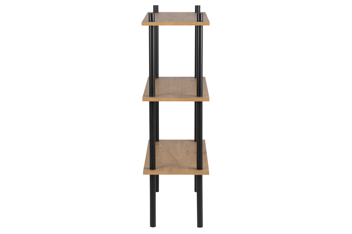 Regal aus schwarzem Metall und hellem Holz STAIR