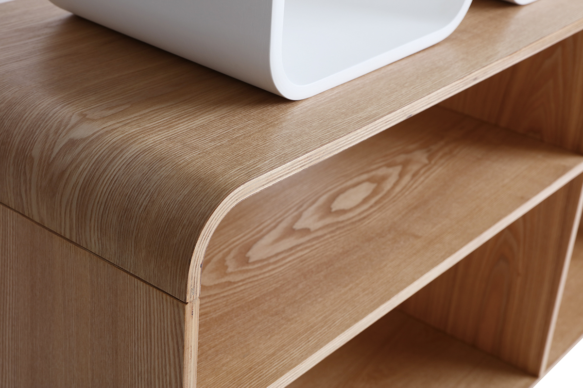 Regal modulierbar helles Holz und Wei BRICK