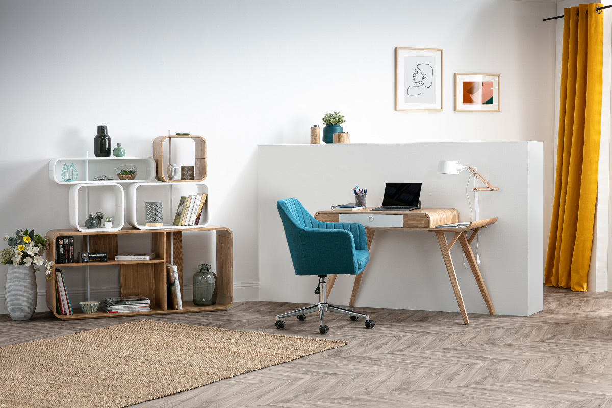Regal modulierbar helles Holz und Wei BRICK