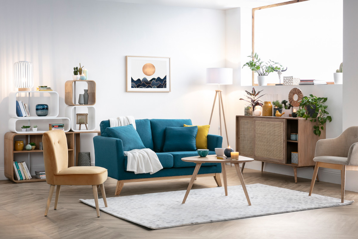 Regal modulierbar helles Holz und Wei BRICK
