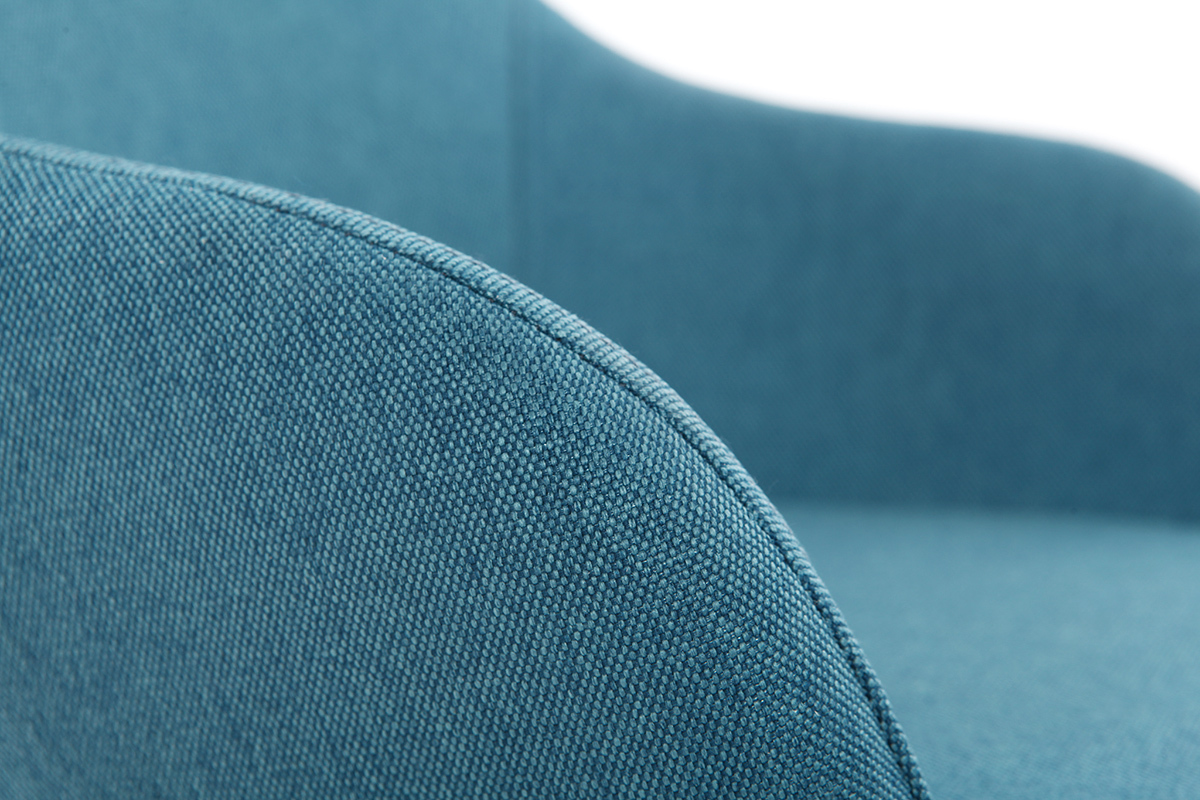 Relax-Sessel - Baby-Schaukelstuhl Stoff Blau Fe Metall und Esche JHENE