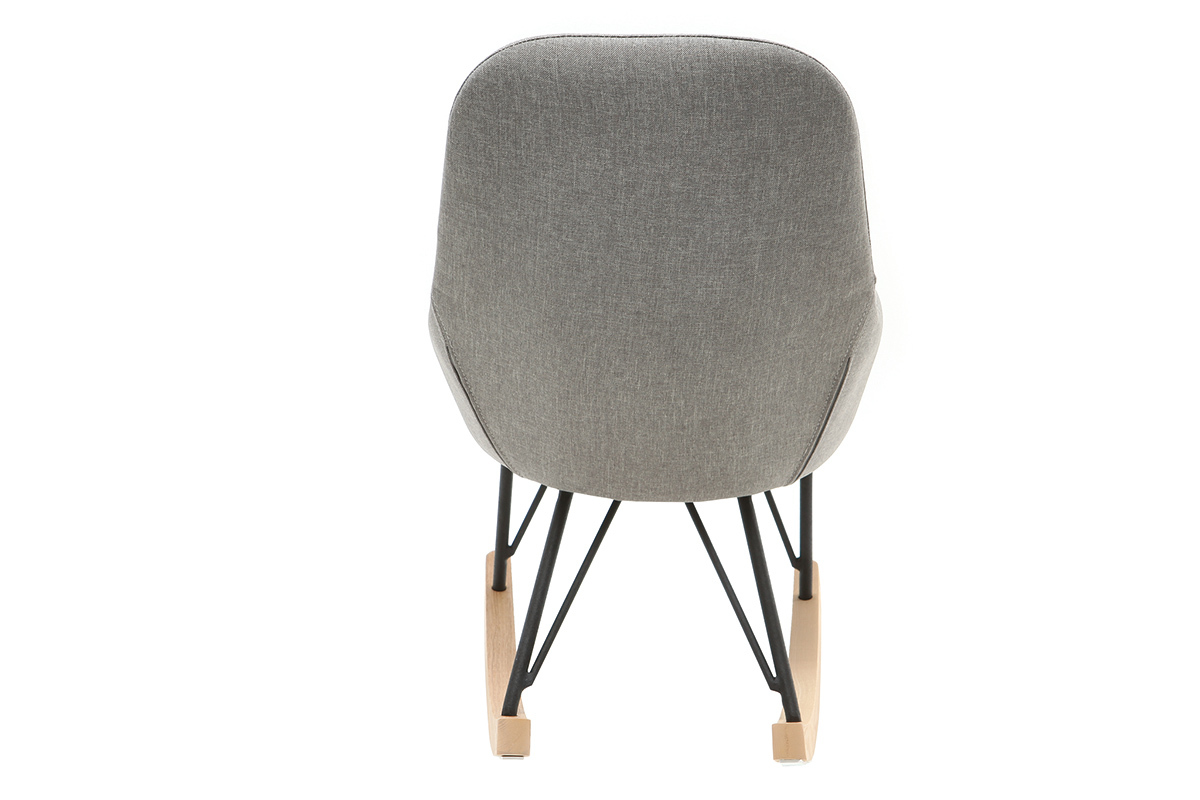 Relax-Sessel - Baby-Schaukelstuhl Stoff Grau Fe Metall und Esche JHENE