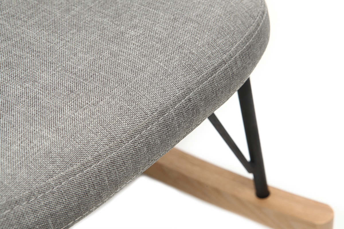 Relax-Sessel - Baby-Schaukelstuhl Stoff Grau Fe Metall und Esche JHENE
