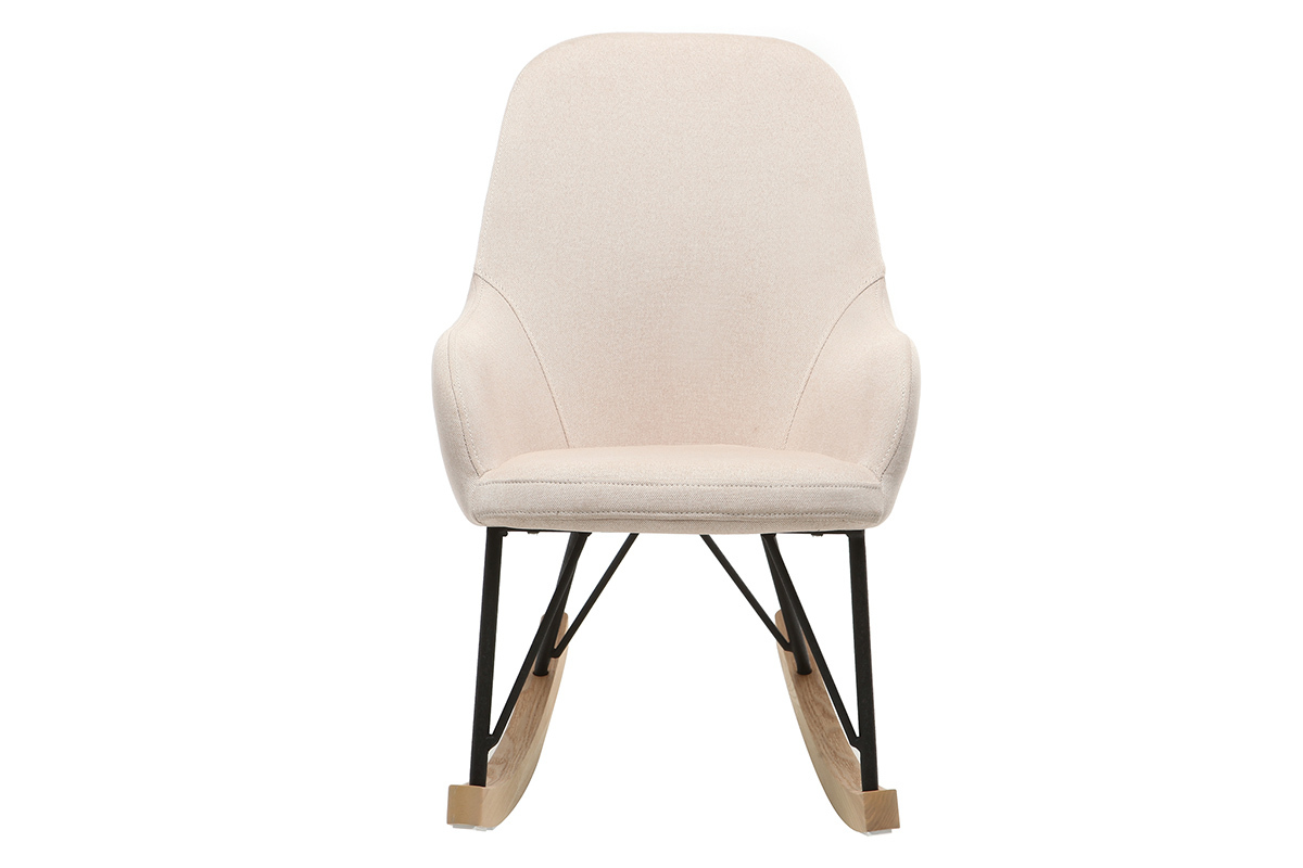Relax-Sessel - Baby-Schaukelstuhl Stoff naturfarben Fe Metall und Esche JHENE