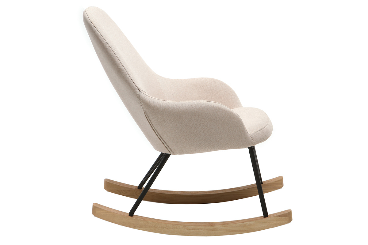 Relax-Sessel - Baby-Schaukelstuhl Stoff naturfarben Fe Metall und Esche JHENE