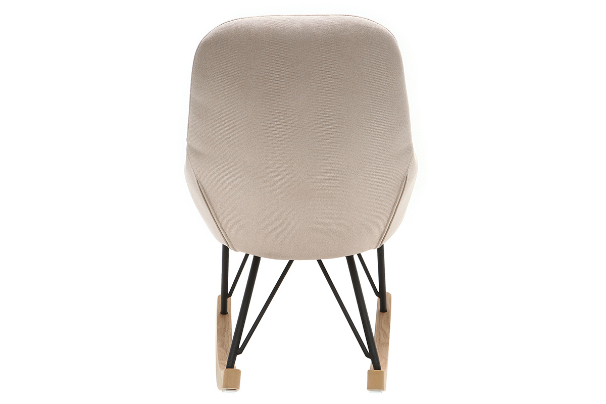 Relax-Sessel - Baby-Schaukelstuhl Stoff naturfarben Fe Metall und Esche JHENE