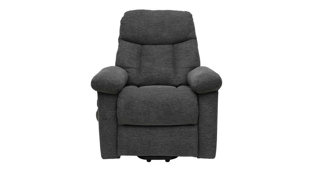 Relax-Sessel elektrisch neigbar aus grauem Stoff MOVIE