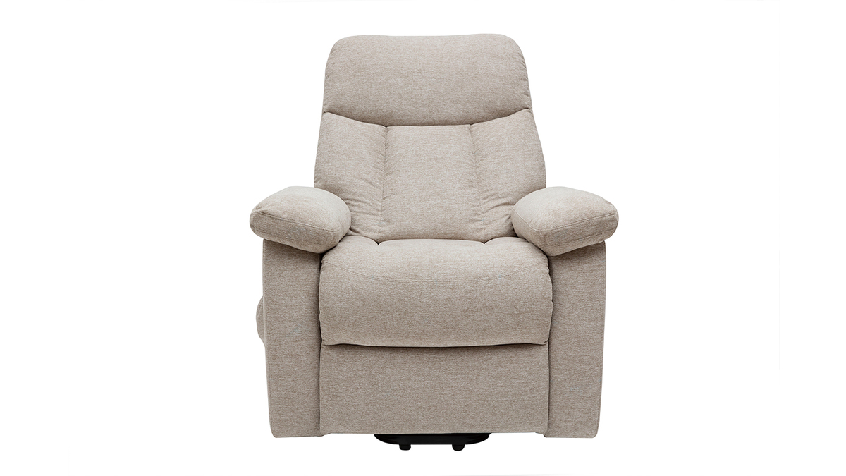 Relax-Sessel elektrisch neigbar crmefarbener Stoff MOVIE