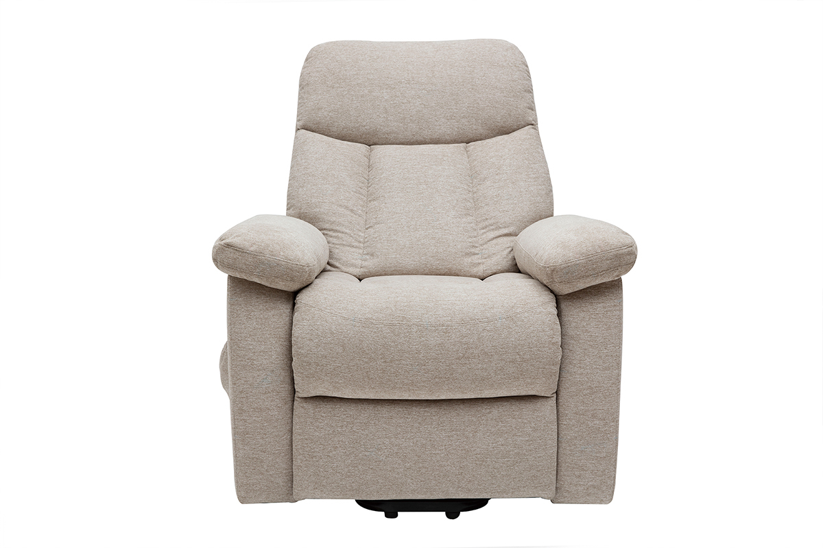 Relax-Sessel elektrisch neigbar crmefarbener Stoff MOVIE