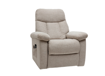 Relax-Sessel elektrisch neigbar crèmefarbener Stoff MOVIE - Relax-Sessel elektrisch neigbar crèmefarbener Stoff MOVIE