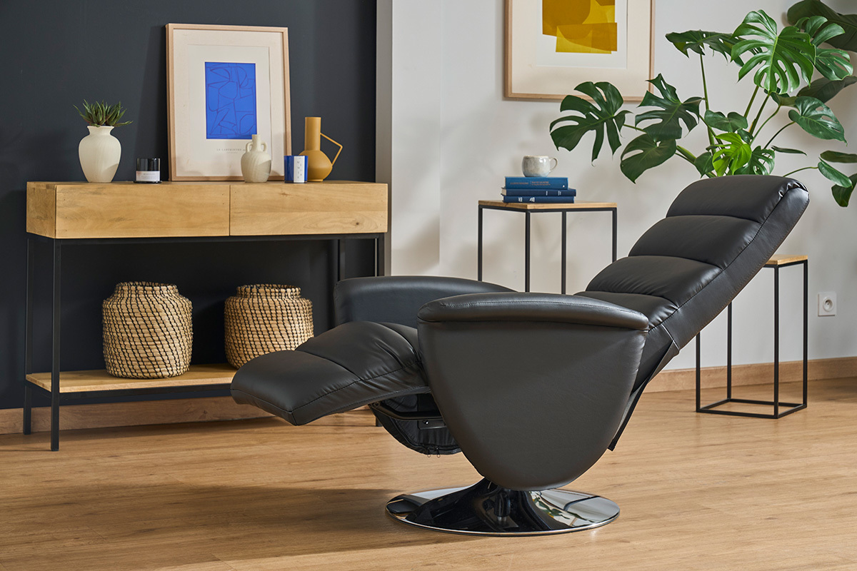 Relax-Sessel manuell verstellbar Schwarz NELSON