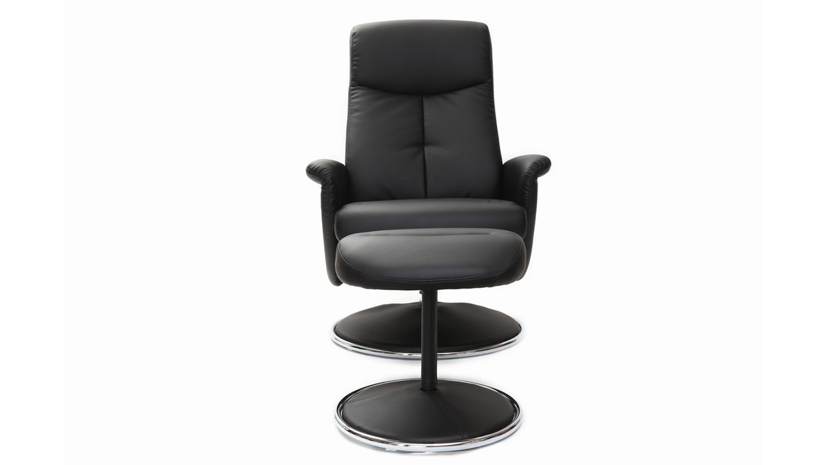 Relax-Sessel manuell verstellbar und Fuablage Schwarz ARNY