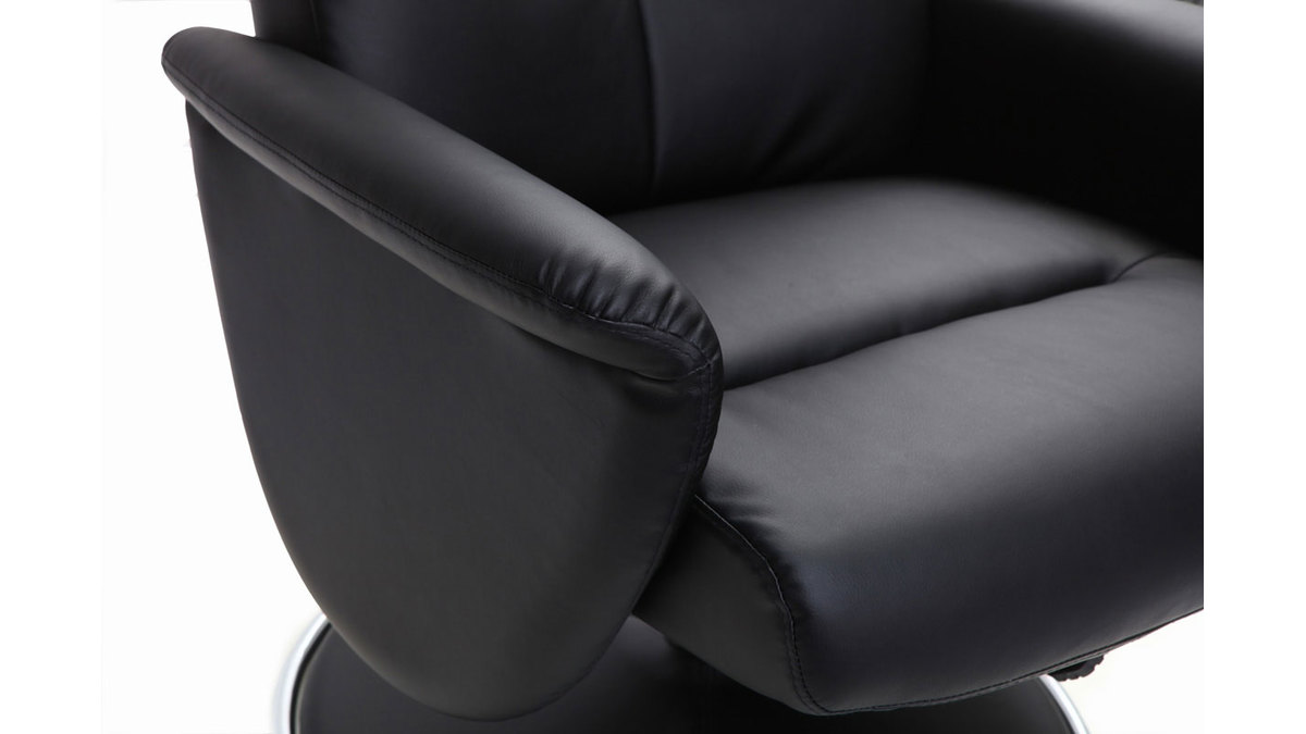 Relax-Sessel manuell verstellbar und Fuablage Schwarz ARNY