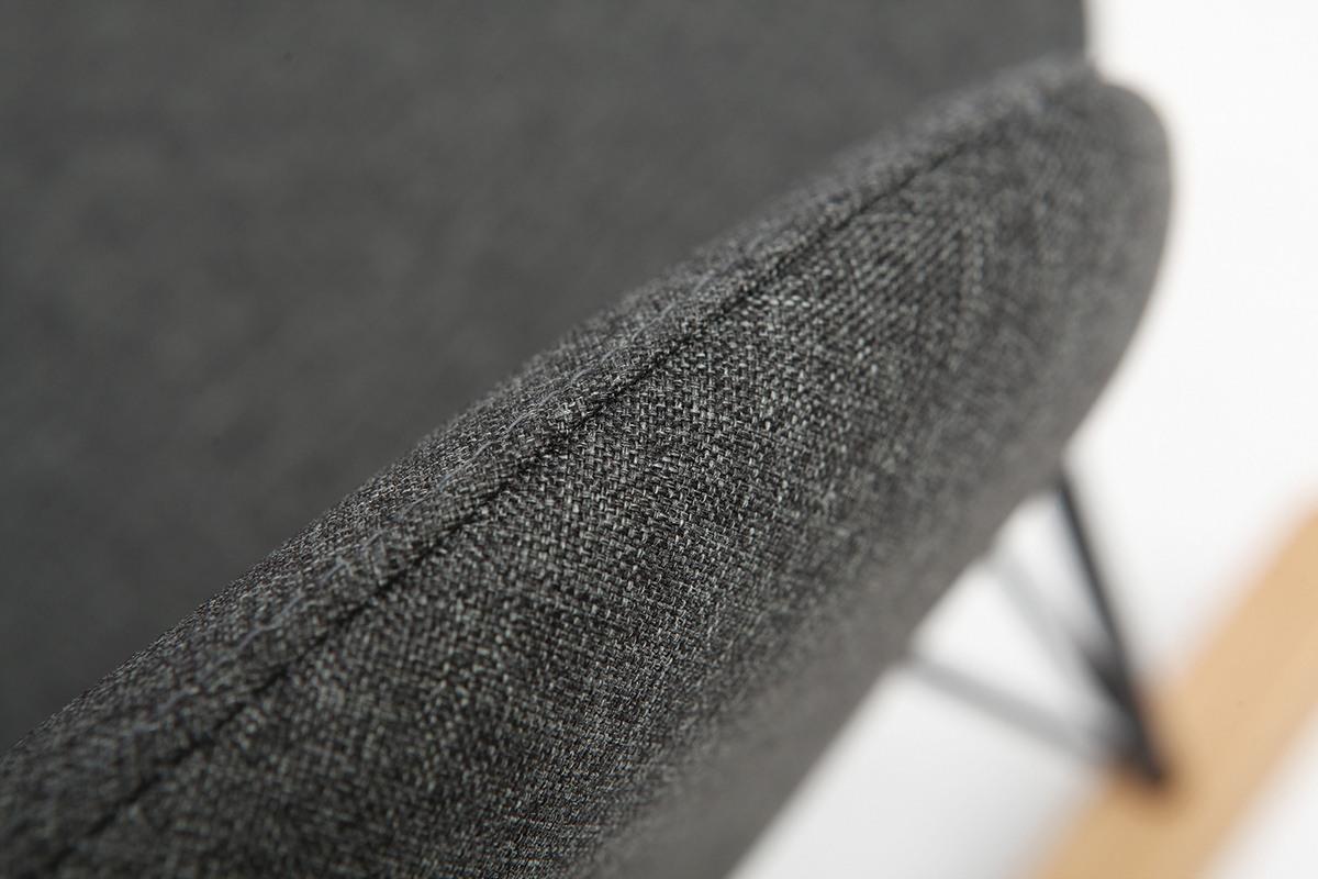 Relax-Sessel - Schaukelstuhl Stoff Anthrazitgrau Fe Metall und Esche JHENE