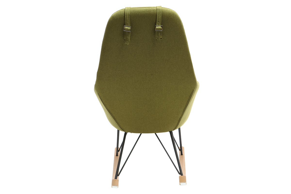 Relax-Sessel - Schaukelstuhl Stoff Grn Fe Metall und Esche JHENE