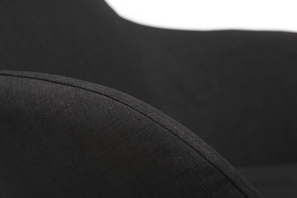 Relax-Sessel - Schaukelstuhl Stoff Schwarz F��e Metall und Esche JHENE