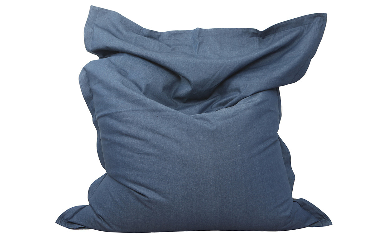 Riesensitzkissen aus blauer Baumwolle Jeans BIG MILIBAG