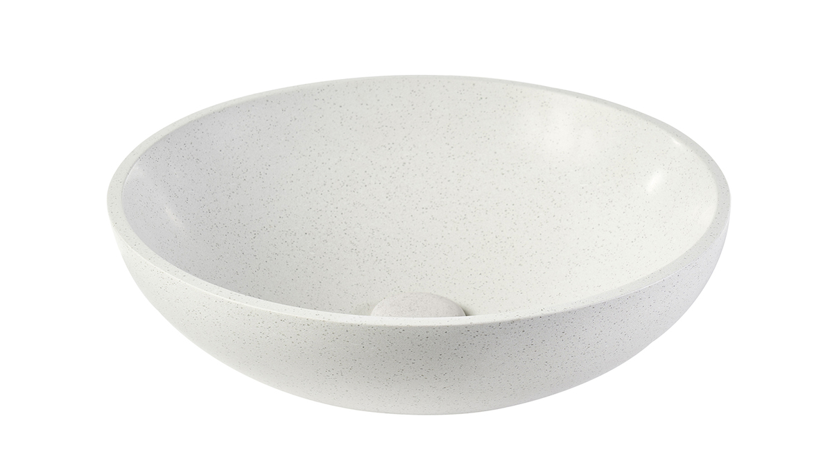 Runde Terrazzo-Waschschale grau D40 cm LAORA