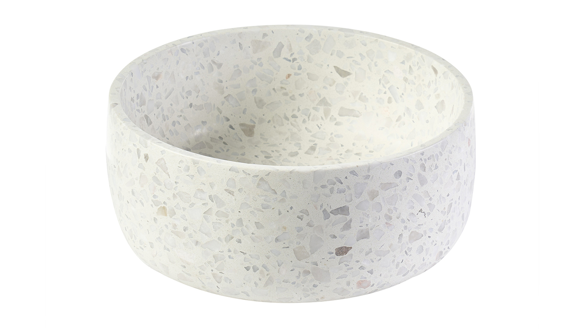 Runde Waschbecken aus grauem Terrazzo D30 cm JOH