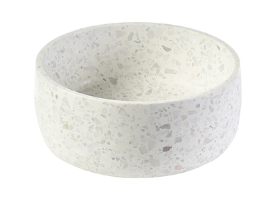 Runde Waschbecken aus grauem Terrazzo D30 cm JOH