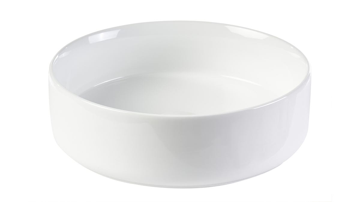 Runde wei�e Keramik-Aufsatzwaschbecken D40,5 cm ISLA